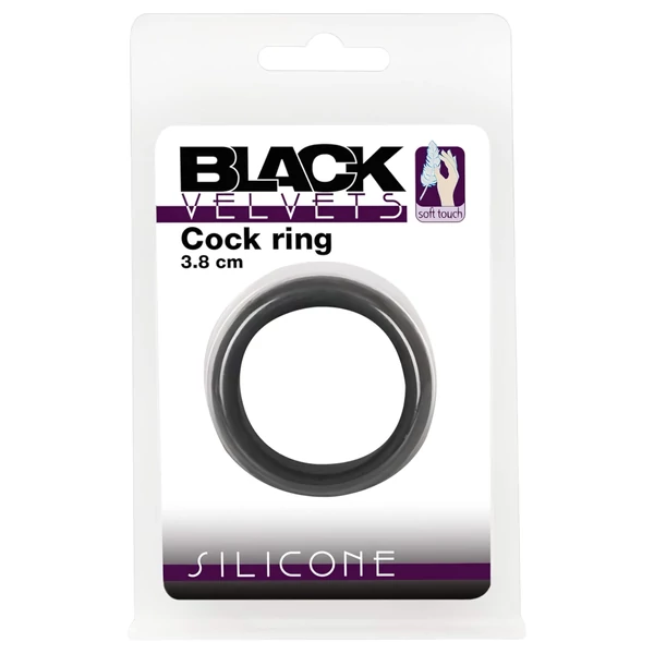 Black Velvets - vastagfalú péniszgyűrű (3,8 cm, fekete)