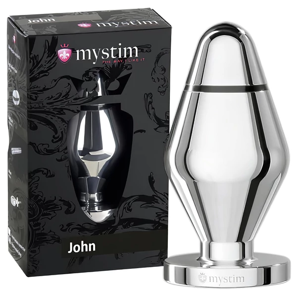 mystim Little John - elektro anál plug - ezüst (nagy)