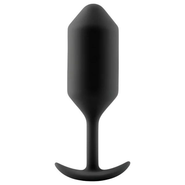b-Vibe Snug Plug 3 - dupla golyós butt plug (180 g, fekete)