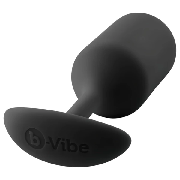 b-Vibe Snug Plug 3 - dupla golyós butt plug (180 g, fekete)