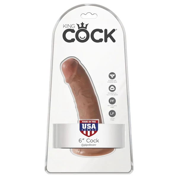 King Cock 6 dildó (15 cm, barna)