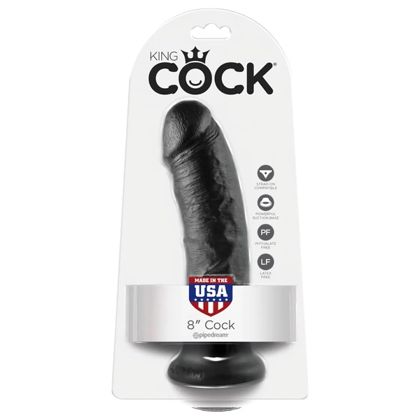 King Cock 8 dildó (20 cm, fekete)