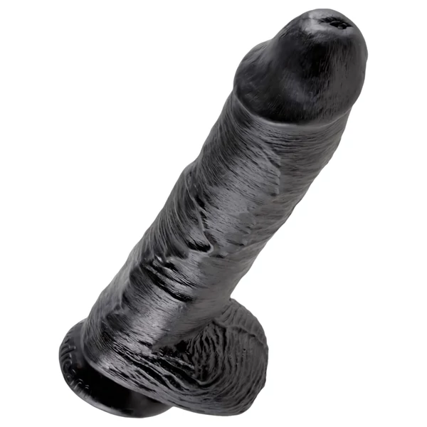 King Cock 10 herés dildó (25 cm, fekete)