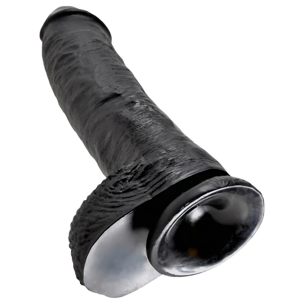 King Cock 10 herés dildó (25 cm, fekete)