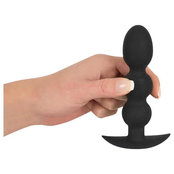 Black Velvets Heavy - 145g-os gömbös anál plug (fekete)