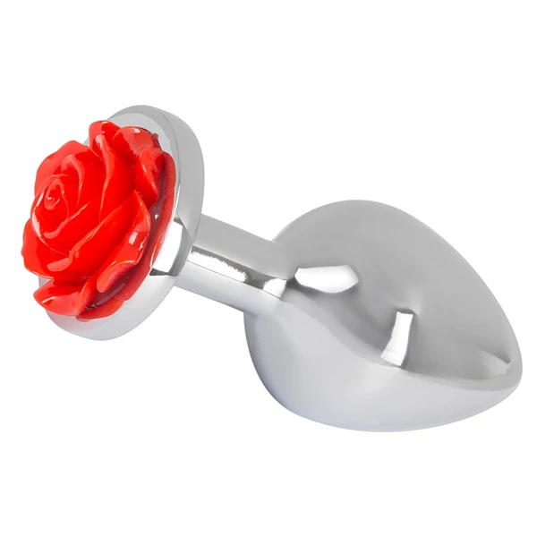 You2Toys - Rose - 91g-os alumínium anál dildó (ezüst-piros)