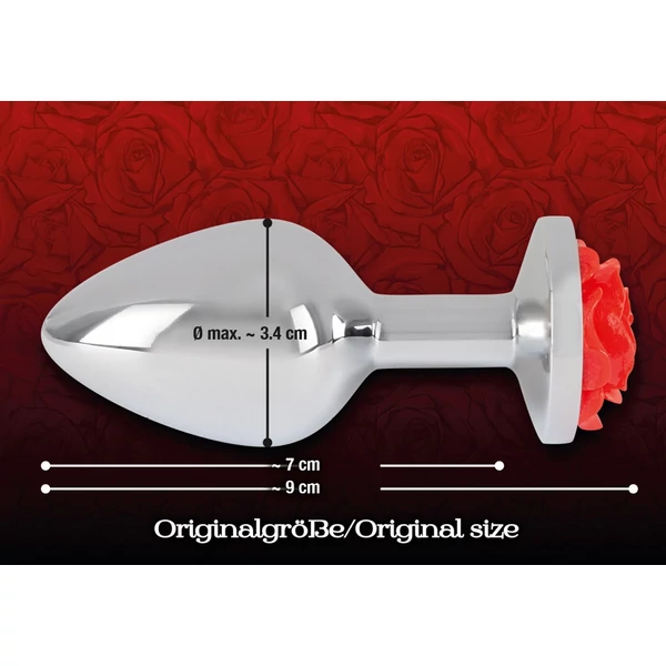 You2Toys - Rose - 91g-os alumínium anál dildó (ezüst-piros)