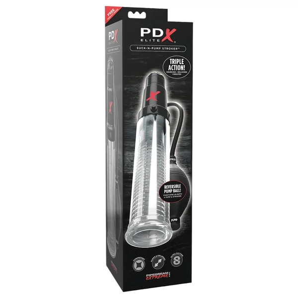 PDX Elite - 2in1 - péniszpumpa és maszturbátor egyben (áttetsző)