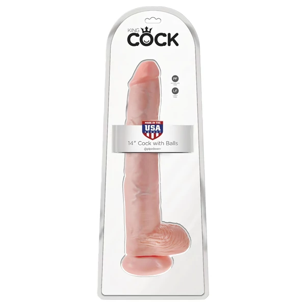 King Cock 14 herés nagy dildó (35 cm, natúr)