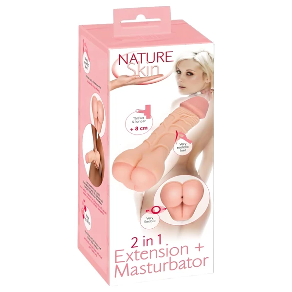 Nature Skin - 2in1 műpopsi és péniszköpeny (testszínű)