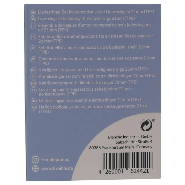 Fröhle LR002 (2,1 cm) - orvosi péniszgyűrű szett (3 db)