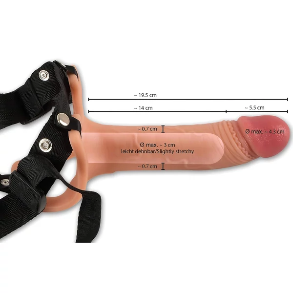 realistixxx Strap-on - felcsatolható, üreges dildó (natúr)
