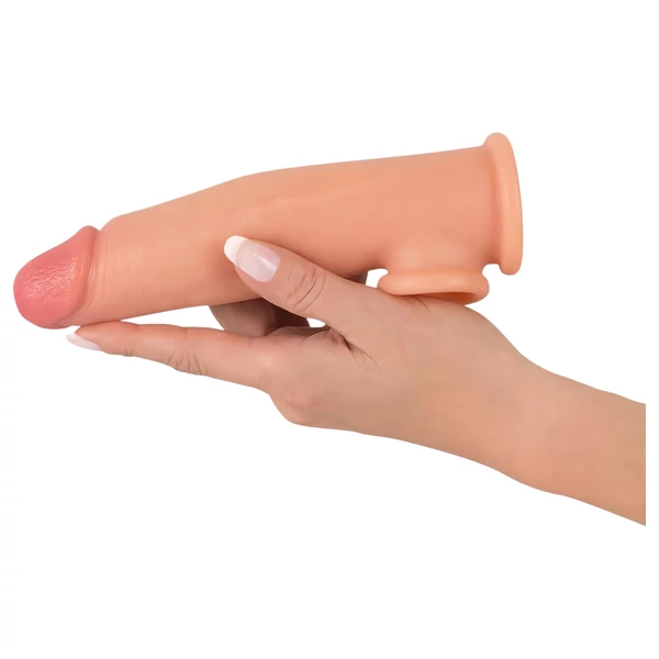 realistixxx - heregyűrűs hosszabbító péniszköpeny - 19 cm (natúr)