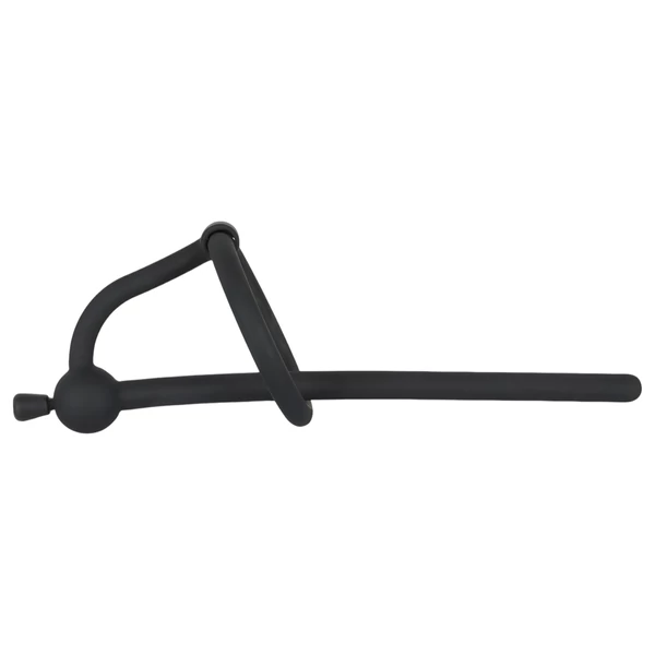 Penisplug - szilikon dilátor makkgyűrűvel (0,6mm) - fekete