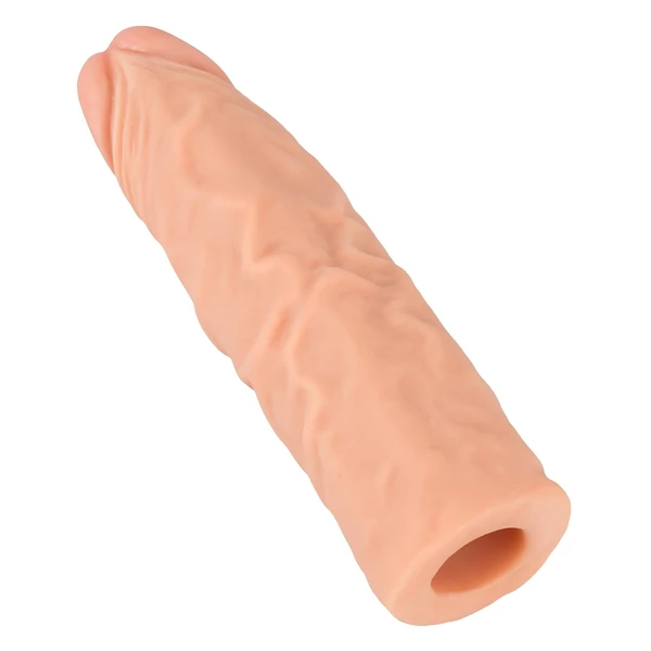 Nature Skin - hosszabbító, vastagító péniszköpeny (19,5 cm)