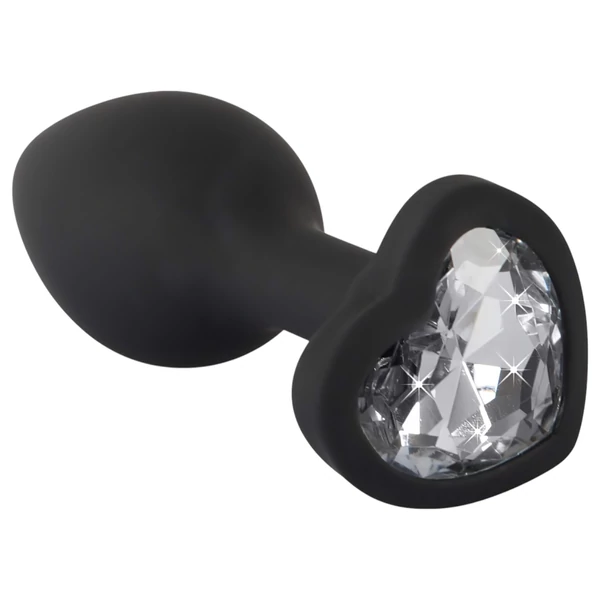 You2Toys Anal Plug - fehér köves anál plug (fekete)