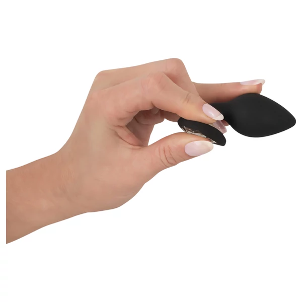 You2Toys Anal Plug - fehér köves anál plug (fekete)