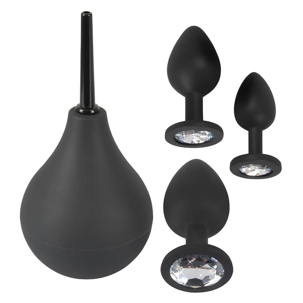 Black Velvets - anál plug szett (4 részes, fekete)