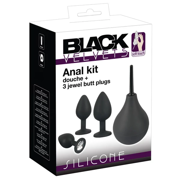 Black Velvets - anál plug szett (4 részes, fekete)