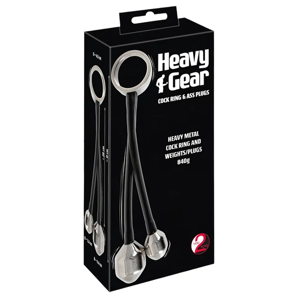 You2Toys Heavy Gear - heregyűrű anál súllyal (fekete)