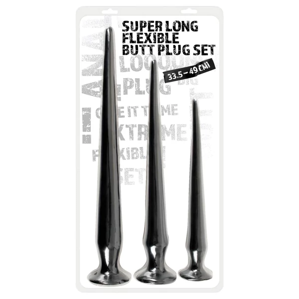 You2Toys - extra hosszú anál plug szett (3 részes, fekete)