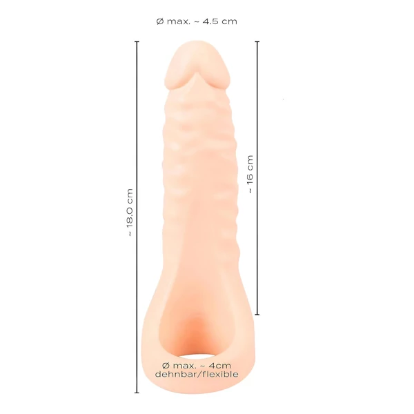 realistixxx Double F - élethű dildó péniszgyűrűvel (testszínű)