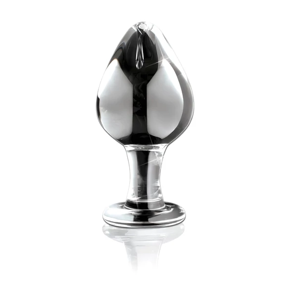 Icicles No. 25 - kúpos, üveg anál plug (átlátszó)