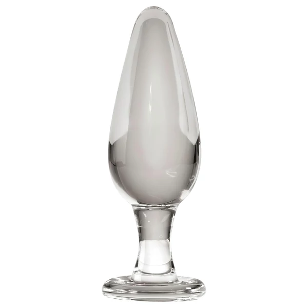 Icicles No. 26 - kúpos, üveg anál plug (átlátszó)