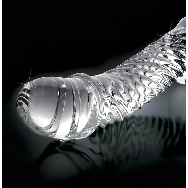 Icicles No. 61 - herés, péniszes üveg dildó (átlátszó)