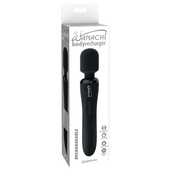 Wanachi Wand - akkus, masszírozó vibrátor (fekete)