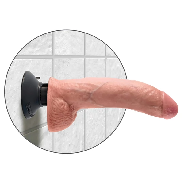 King Cock 9 - hajlítható, tapadókorongos vibrátor (26 cm, natúr)