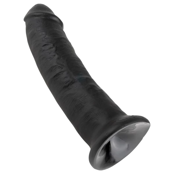 King Cock 9 - tapadótalpas dildó (fekete)