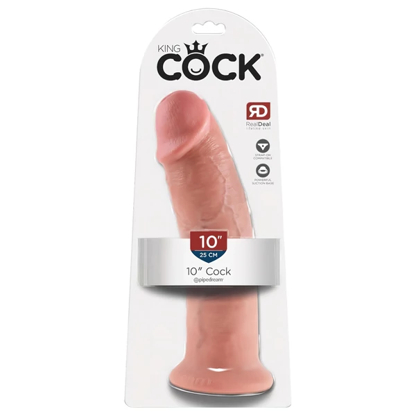 King Cock 10 - nagy tapadókorongos dildó (25 cm, natúr)