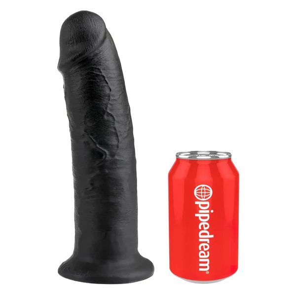 King Cock 10 - tapadókorongos dildó (25 cm, fekete)