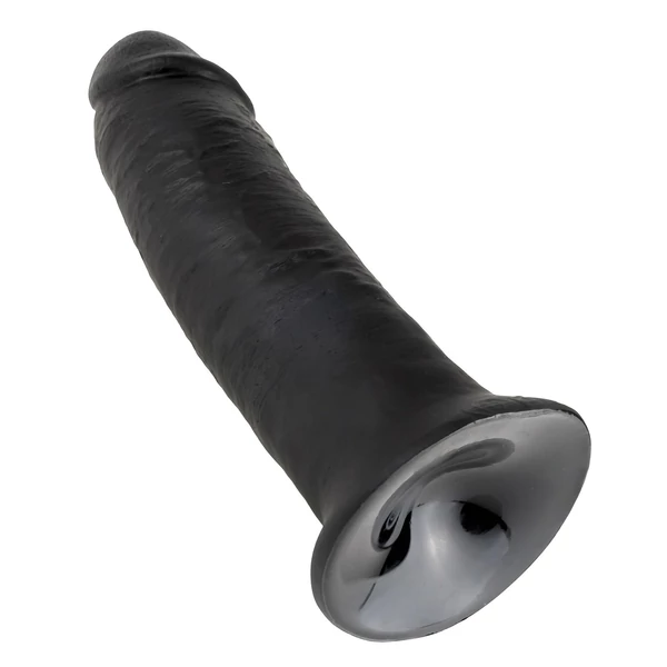 King Cock 10 - tapadókorongos dildó (25 cm, fekete)