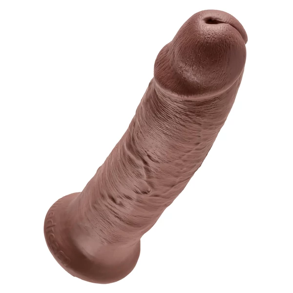 King Cock 10 - nagy tapadókorongos dildó (25 cm, barna)