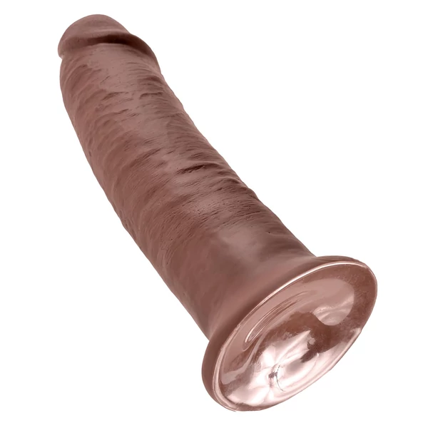 King Cock 10 - nagy tapadókorongos dildó (25 cm, barna)