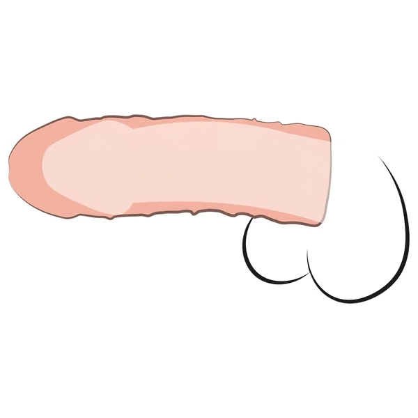 X-TENSION Perfect 1 - élethű péniszköpeny (17,7 cm) - natúr