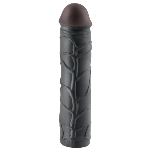 Pipedream - X-TENSION Mega 3 - élethű péniszköpeny (22,8 cm, fekete)