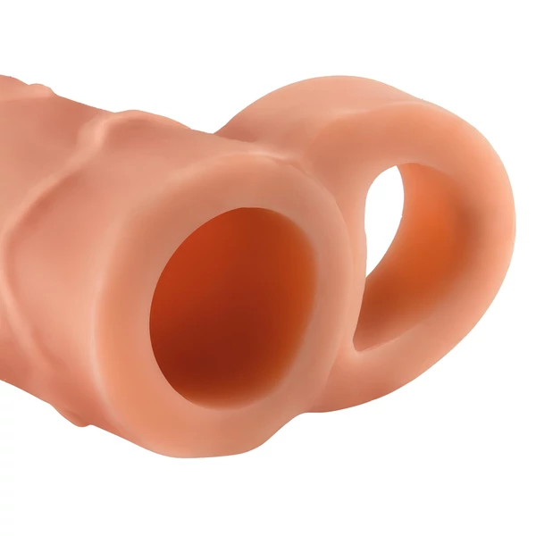 X-TENSION Perfect 1 - heregyűrűs péniszköpeny (17,7 cm) - natúr