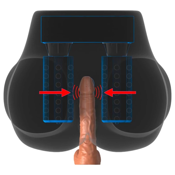 PDX Elite Milk Me Silly - vibrációs torzó maszturbátor (natúr)