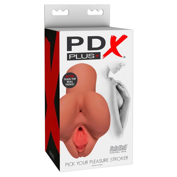 PDX Pick Your Pleasure - 2in1 punci és popsi maszturbátor (testszínű) 