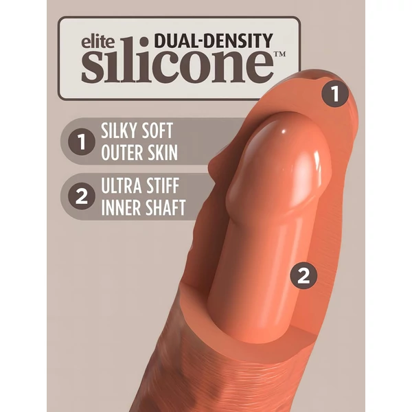 King Cock Elite 6 - tapadókorongos, élethű dildó (15 cm) - sötét
