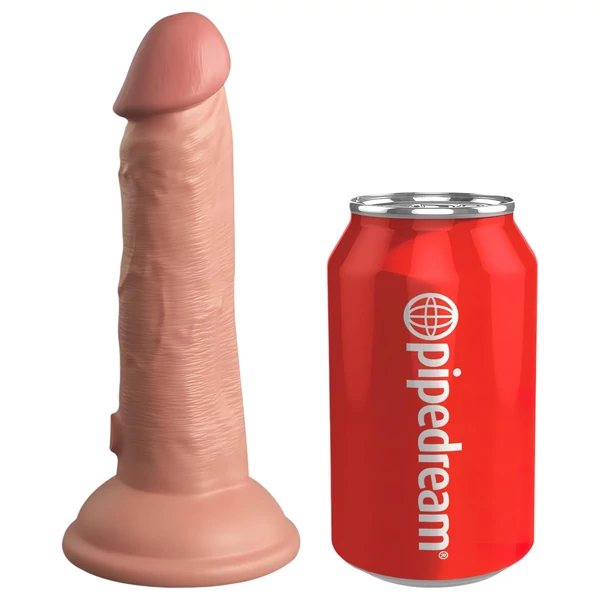 King Cock Elite 6 - tapadókorongos vibrátor (15 cm, natúr)