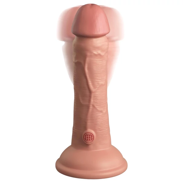 King Cock Elite 6 - tapadókorongos vibrátor (15 cm, natúr)