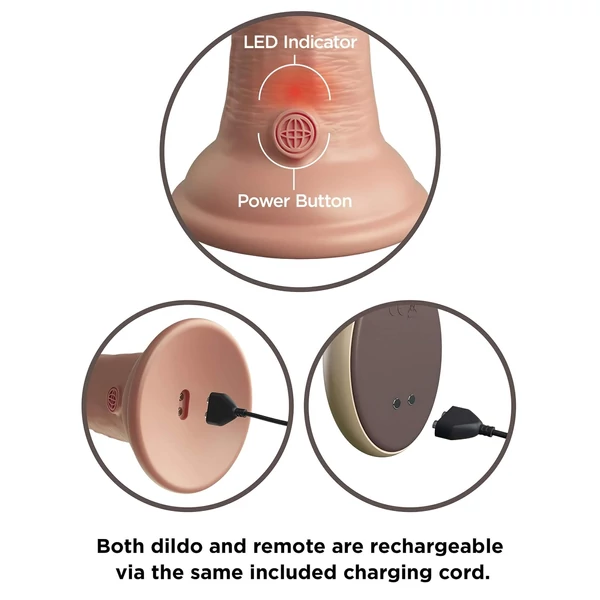 King Cock Elite 9 - tapadókorongos vibrátor 23cm - natúr