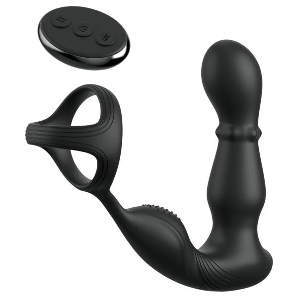Pipedream Anal Fantasy Ass-Gasm - forgó fejes anál vibrátor péniszgyűrűvel (fekete)