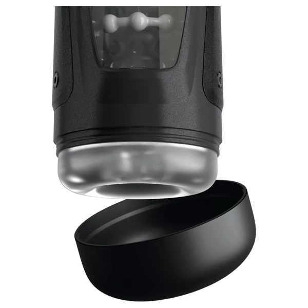 PDX Elite Moto-Bator Pro - gyöngyös, melegítős lökő maszturbátor (fekete)