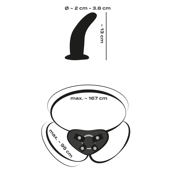 You2Toys - RC Strap-On - akkus, rádiós felcsatolható vibrátor (fekete)