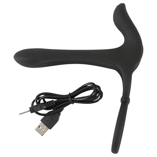 Black Velvets - akkus, 2in1 vibrátor és péniszgyűrű (fekete)